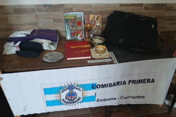 Recuperaron objetos religiosos robados de la Parroquia Santa Rita en Esquina